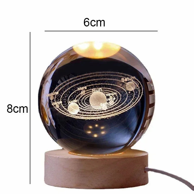 Crystal Ball Solar System Light Decoration