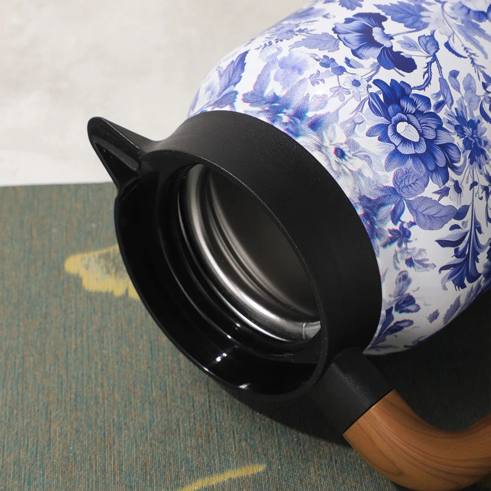 Tea Kettle Vintage Floral Pattern Thermos 800/1000Ml