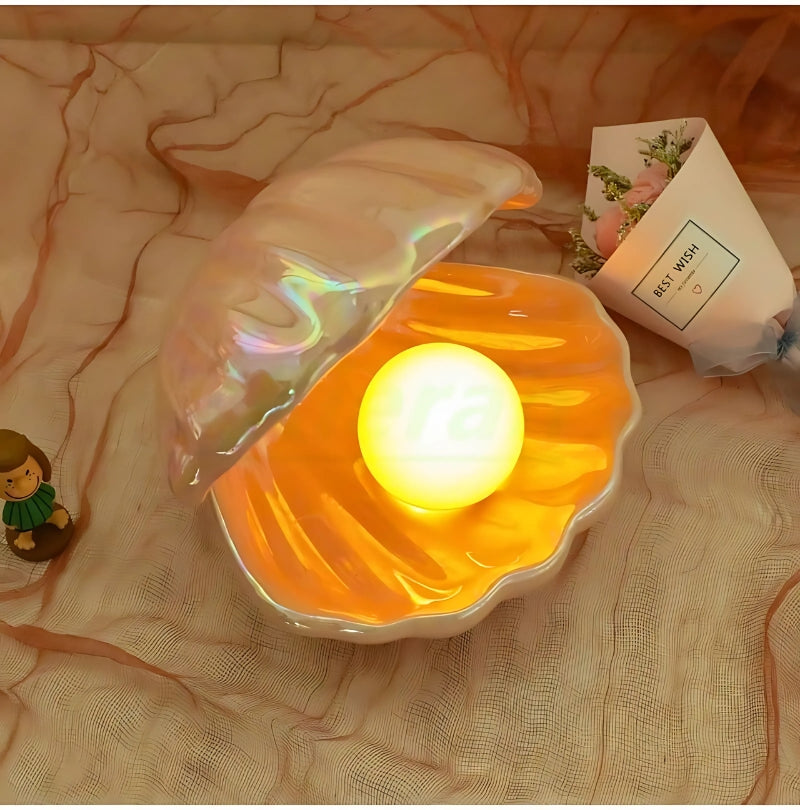 Modern Shell LED Ceramic Pearl Lamp