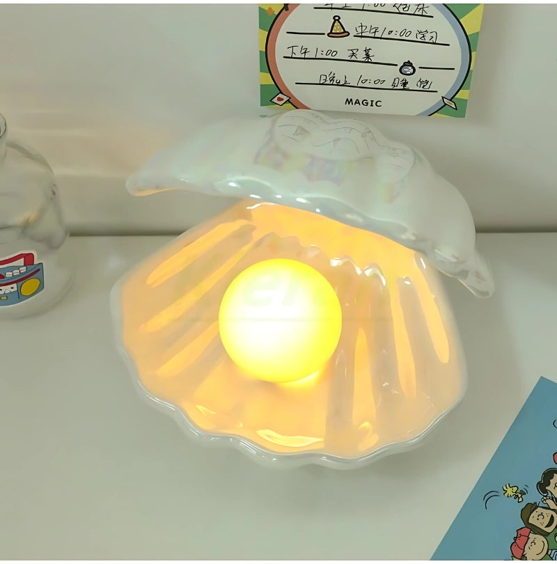 Modern Shell LED Ceramic Pearl Lamp