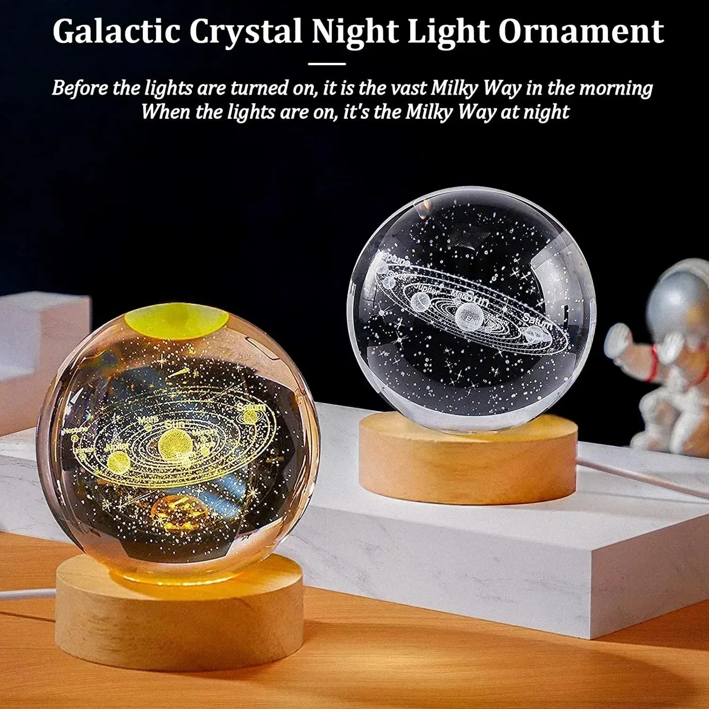 Crystal Ball Solar System Light Decoration